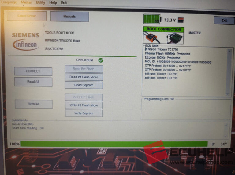 KT200 Audi TT 2016 Simos18.1 Read Write Checksum OK