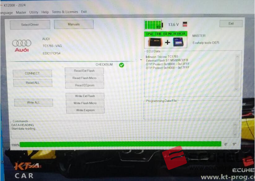 KT200II Read Write Audi A6 4G EDC17CP54 Bench Mode