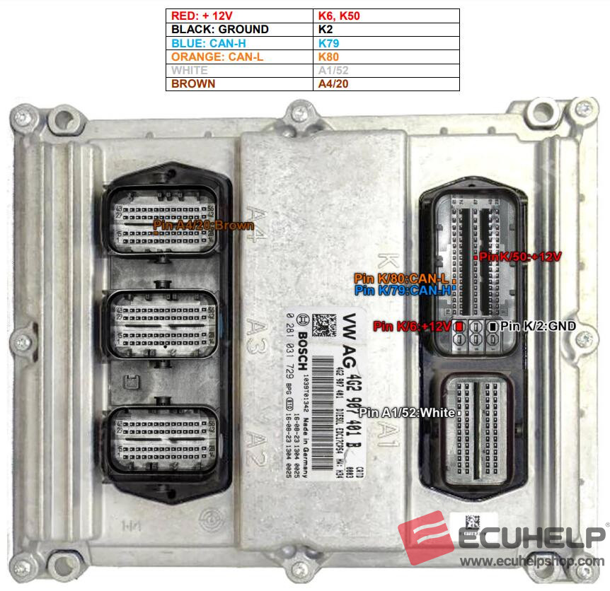 KT200II Read Write Audi A6 4G EDC17CP54 Bench Mode