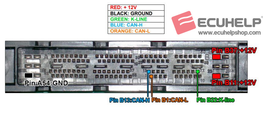 KT200 Offline Read and Write Volvo V70 T5 ME7.0 Pinout Mode-02