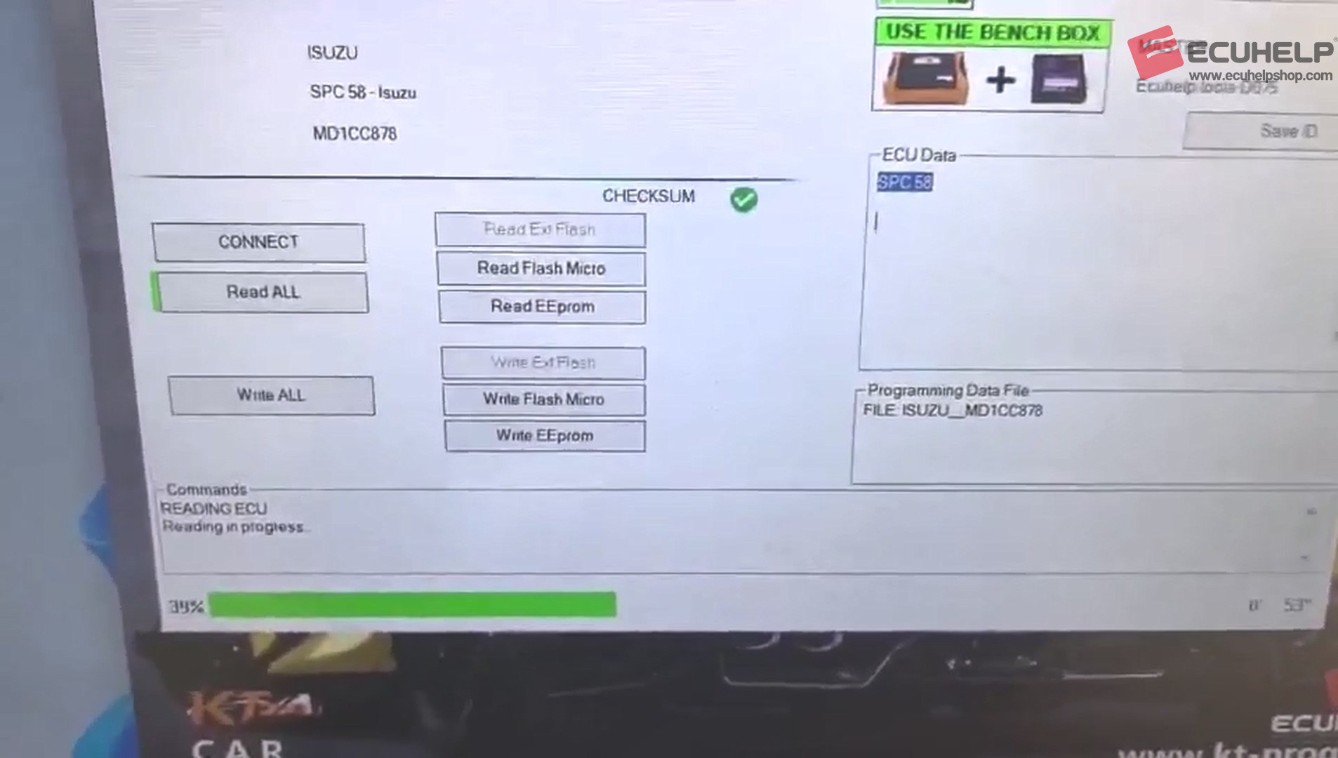 
KT200 II read write Isuzu MD1CC878 SPC58 on Bench-03