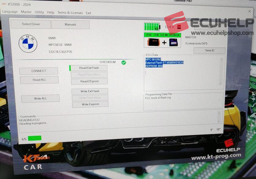 KT200 II Read Write BMW X3 Bosch EDC16C35 Bench Mode-02