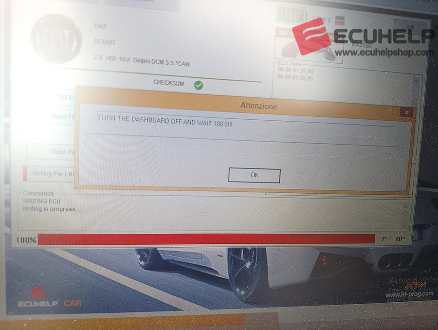 KT200 II Write Fiat Scudo 2.0 HDI Delphi DCM 3.5