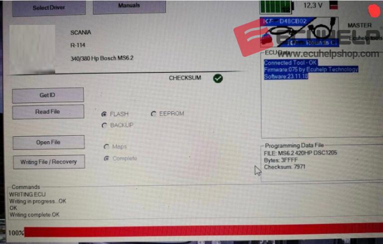 KT200II read / write Scania R114 Bosch MS6.2 via OBD