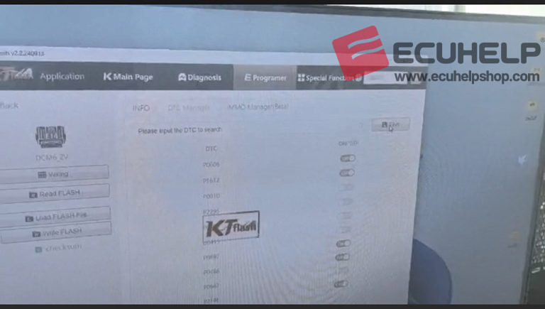 KT200 Plus read and write DCM6.2V on bench, DTC off, IMMO Off