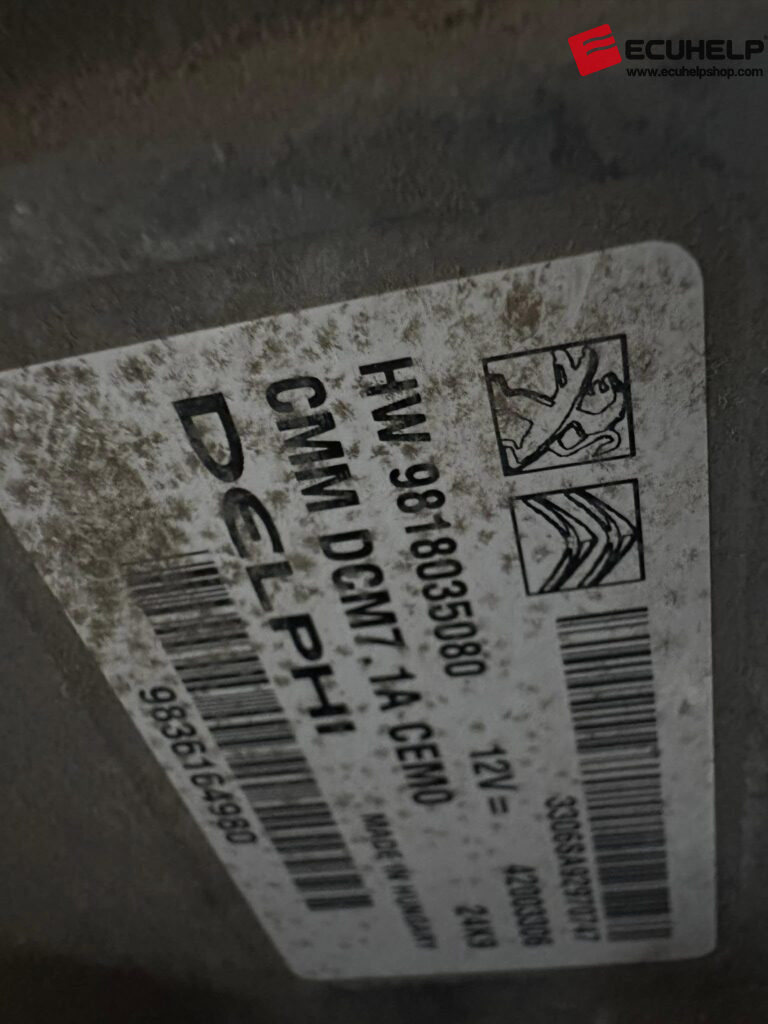 ECUHELP KT200II R/W/CKS Dcm7.1A Opel Vivaro 2.0 2020 via OBD-01
