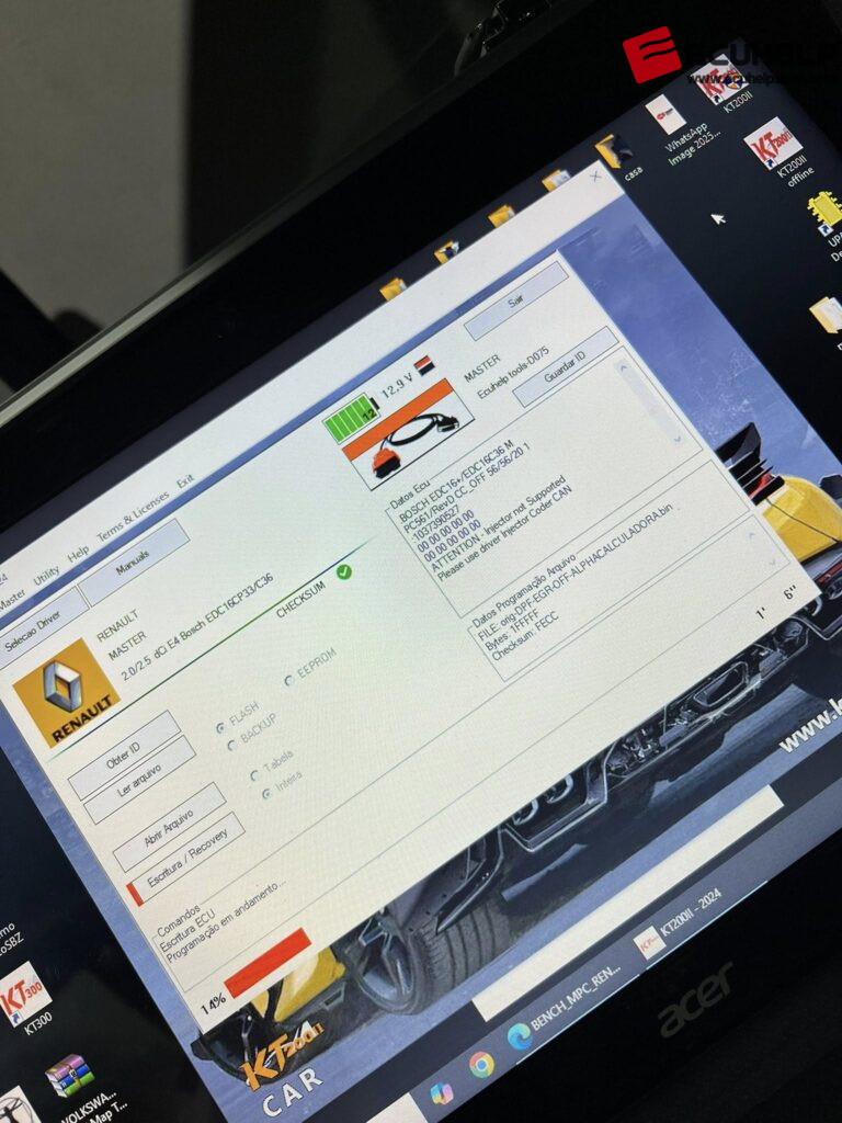 
ECUHELP KT200II Read / Write Renault EDC16C36 via OBD-01