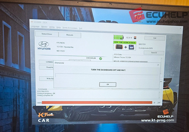 KT200II Bench Read/Write Hyundai i20 1.2 (2015) ME17.9.21-04