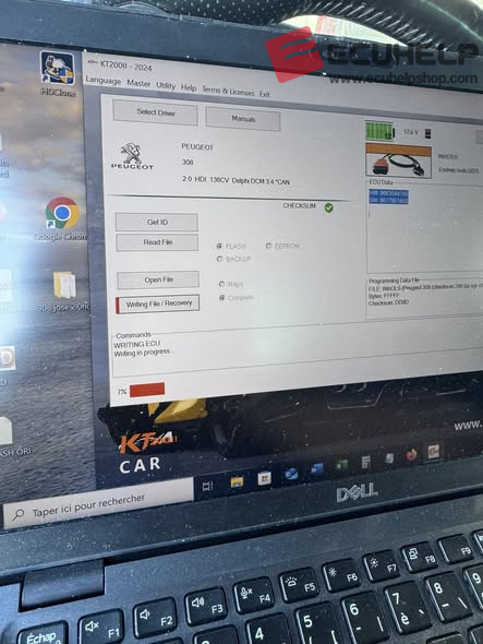 KT200II Read Write Peugeot 2.0 HDI 136 DCM3.4 by OBD-04