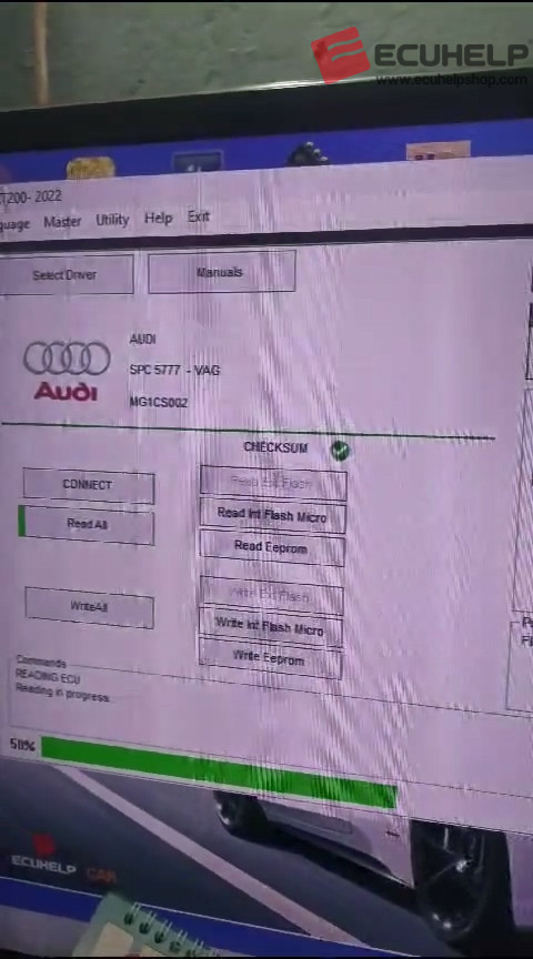 KT200 Read and write Audi MG1CS002 on Bench-03