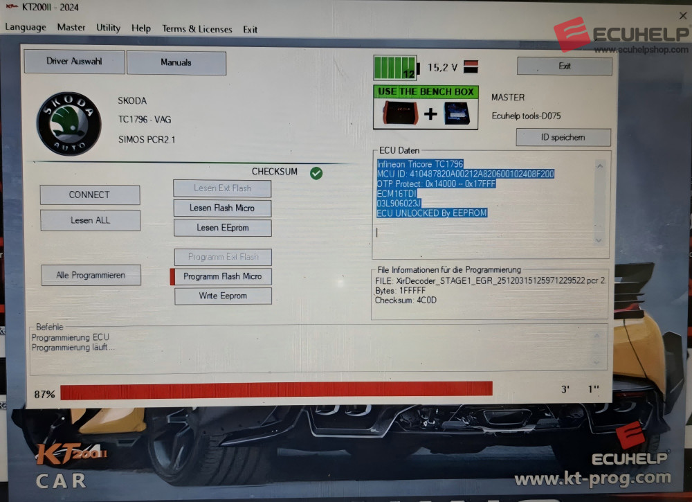 KT200II Bench Read Write Simos PCR2.1-03