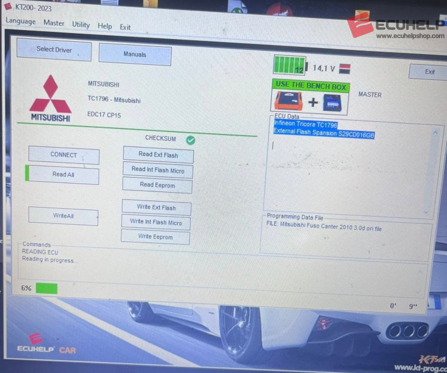 ECUHELP KT200II Read / Write / CKS EDC17CP15 on Bench-04