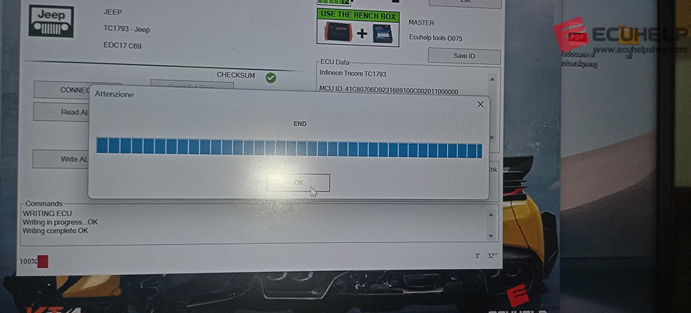ECUHELP KT200II Read Write JEEP RENGADE EDC17C69 on Bench-06