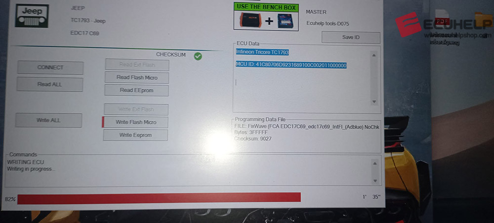 ECUHELP KT200II Read Write JEEP RENGADE EDC17C69 on Bench-07