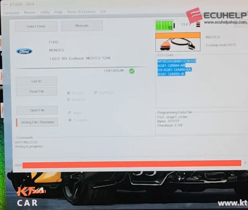 ECUHELP KT200II Read Write Ford Mondeo 2013 MED17.2 via OBD