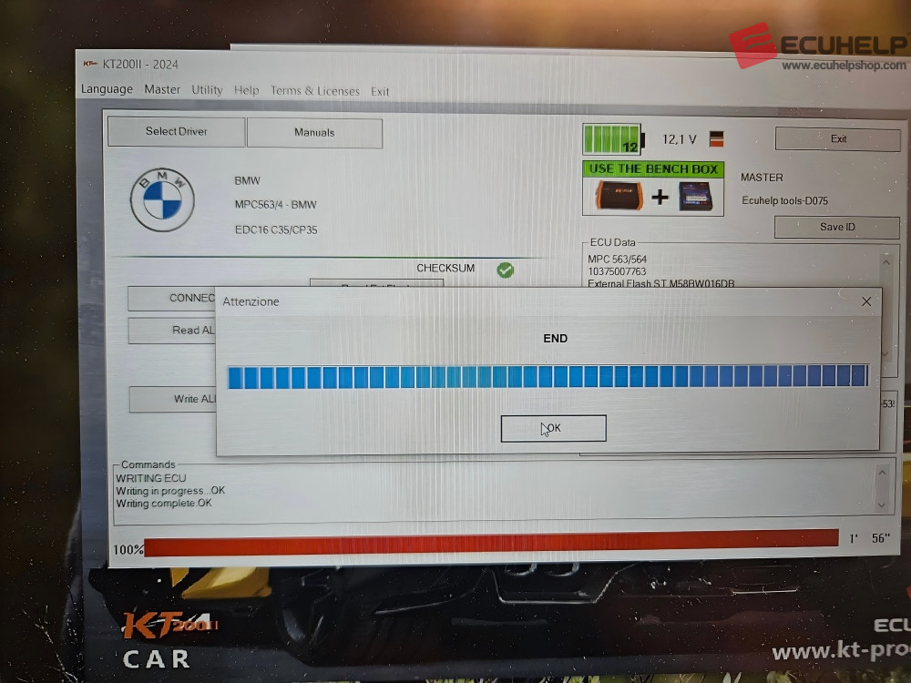 ECUHELP KT200II Bench Read Write BMW 535D 2007 E60/61 EDC16CP35-05
